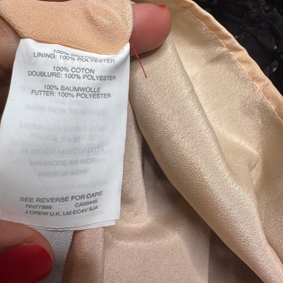 J. Crew Women’s One-Shoulder Ruffle Eyelet Top Black w/ Cream Lining - Picture 4 of 5